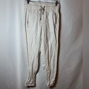 Athleta Cabo Linen Jogger Pants Cream 6